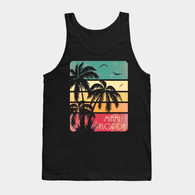 Miami Florida Vintage Summer Tank Top by Nerd_art